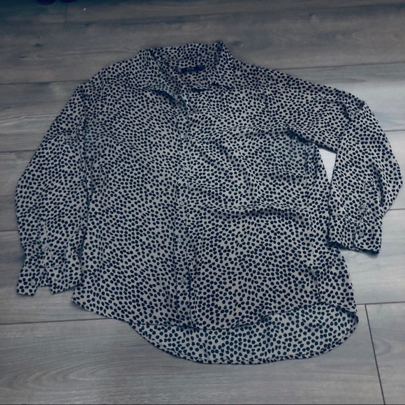 a.n.a Tops - A.N.A. - Black/Tan Chiffon Long Sleeve